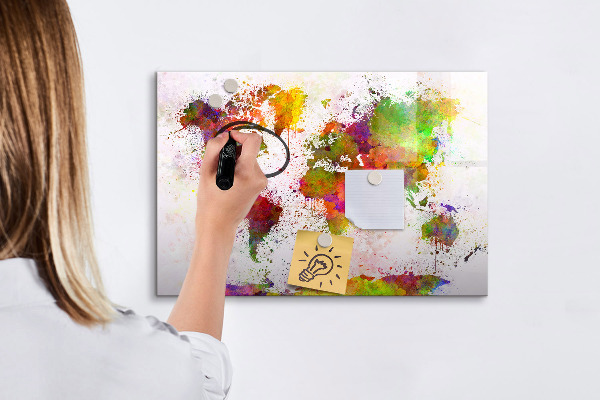 Tablă magnetică de scris Hartă colorată cu locuri pentru fotografii