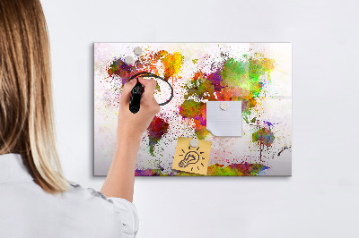 Tablă magnetică de scris Hartă colorată cu locuri pentru fotografii
