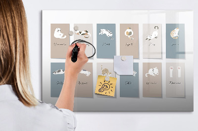 Tablă magnetică de scris Un calendar creativ pentru fiecare anotimp