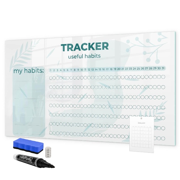 Tablă cu marker Urmărirea obiceiurilor utile în fiecare zi