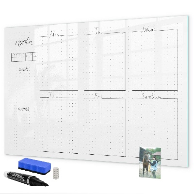 Tablă cu marker Planificator lunar cu spațiu pentru fotografii