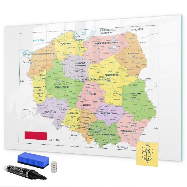 Tablă magnetică de scris Hartă interactivă cu locuri comemorative