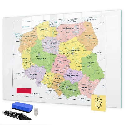 Tablă magnetică de scris Hartă interactivă cu locuri comemorative