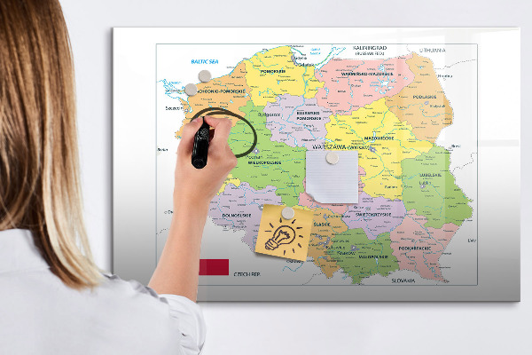 Tablă magnetică de scris Hartă interactivă cu locuri comemorative