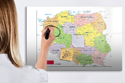 Tablă magnetică de scris Hartă interactivă cu locuri comemorative