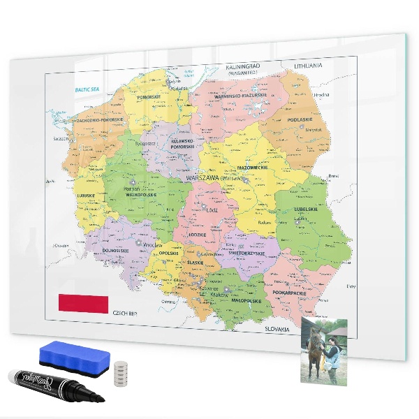 Tablă magnetică de scris Hartă interactivă cu locuri comemorative