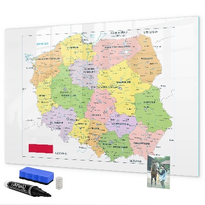 Tablă magnetică de scris Hartă interactivă cu locuri comemorative