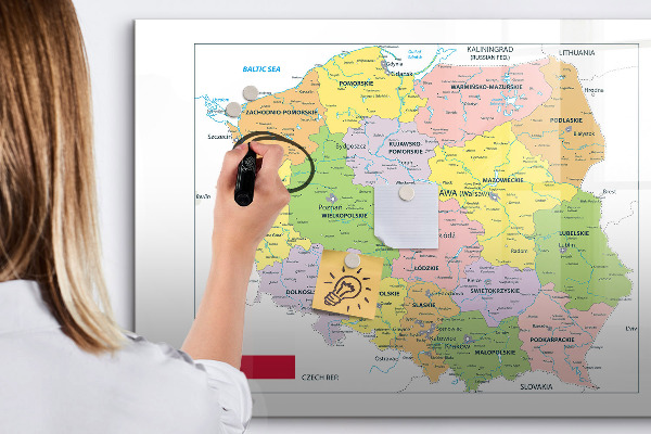 Tablă magnetică de scris Hartă interactivă cu locuri comemorative