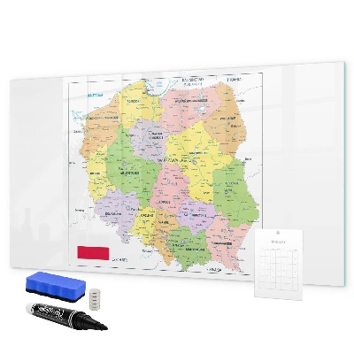 Tablă magnetică de scris Hartă interactivă cu locuri comemorative