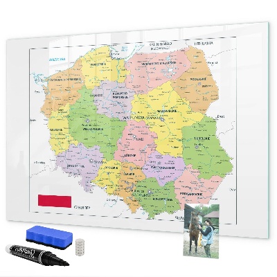 Tablă magnetică de scris Hartă interactivă cu locuri comemorative