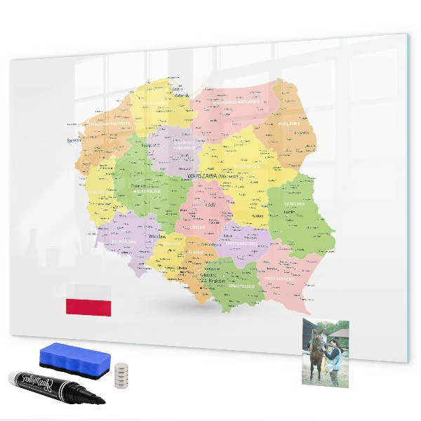 Tablă cu marker Hartă interactivă a Poloniei pentru personalizare
