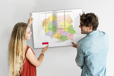 Tablă cu marker Hartă interactivă a Poloniei pentru personalizare