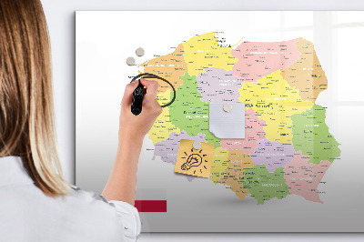 Tablă cu marker Hartă interactivă a Poloniei pentru personalizare