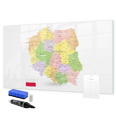 Tablă cu marker Hartă interactivă a Poloniei pentru personalizare