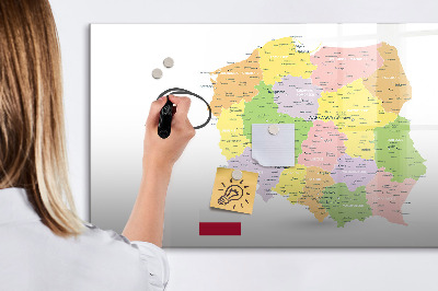Tablă cu marker Hartă interactivă a Poloniei pentru personalizare