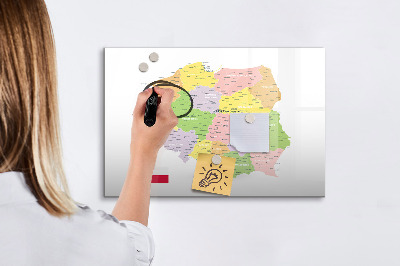 Tablă cu marker Hartă interactivă a Poloniei pentru personalizare