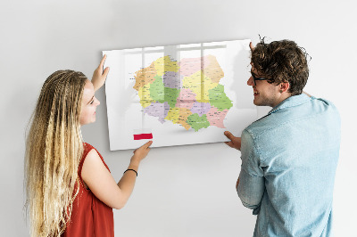 Tablă cu marker Hartă interactivă a Poloniei pentru personalizare