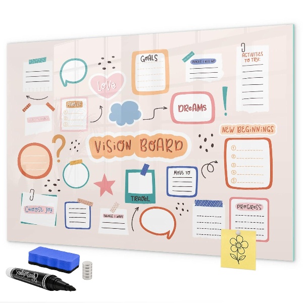 Tablă magnetică de scris Inspirație creativă și panou cu obiective