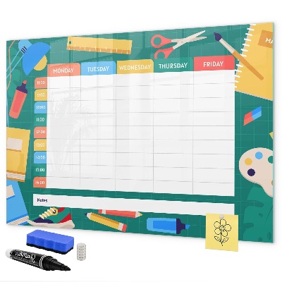 Tablă cu marker Planificator săptămânal cu spațiu pentru fotografii