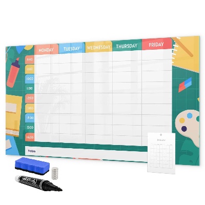 Tablă cu marker Planificator săptămânal cu spațiu pentru fotografii