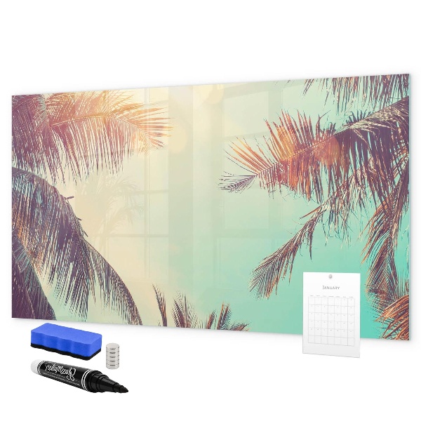 Tablă magnetică de scris Amintiri de vară într-un stil tropical