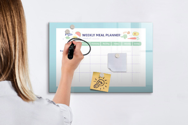Tablă cu marker Planificator de mese pentru fiecare săptămână