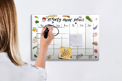 Tablă cu marker Plan de masă pentru fiecare săptămână