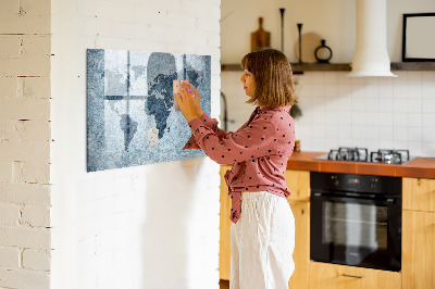 Tablă magnetică de scris O hartă a lumii cu amintiri personale