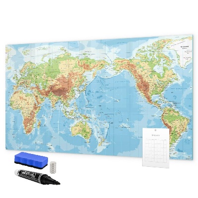 Tablă cu marker Hartă a lumii cu fotografii și accesorii