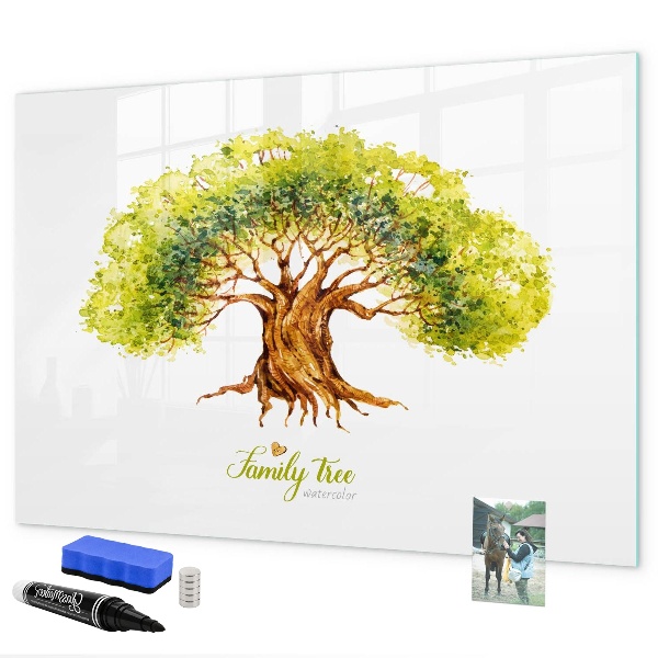 Tablă cu marker Arbore genealogic cu spațiu pentru fotografii