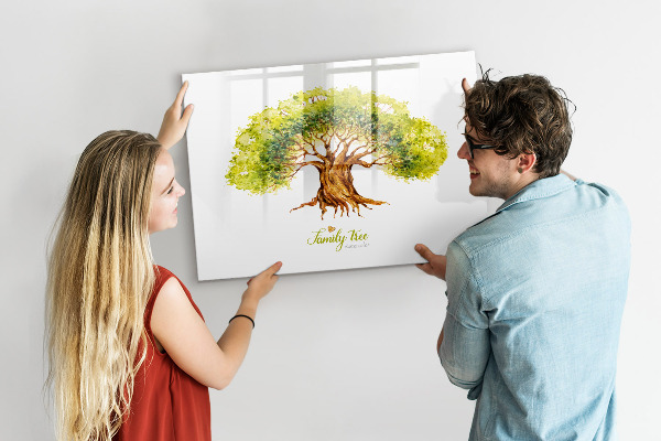 Tablă cu marker Arbore genealogic cu spațiu pentru fotografii