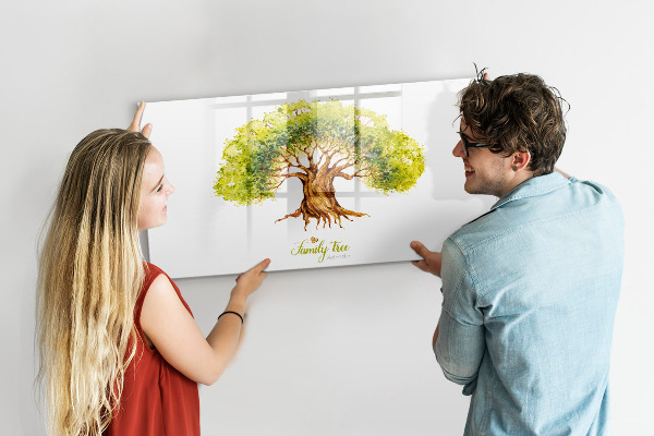 Tablă cu marker Arbore genealogic cu spațiu pentru fotografii