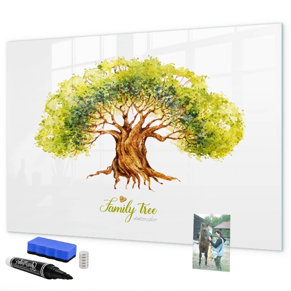 Tablă cu marker Arbore genealogic cu spațiu pentru fotografii