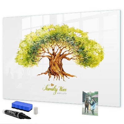 Tablă cu marker Arbore genealogic cu spațiu pentru fotografii