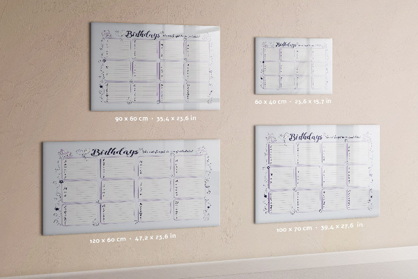 Tablă cu marker Calendar de ziua de naștere cu spațiu pentru fotografii