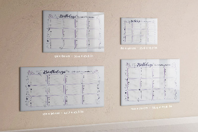 Tablă cu marker Calendar de ziua de naștere cu spațiu pentru fotografii
