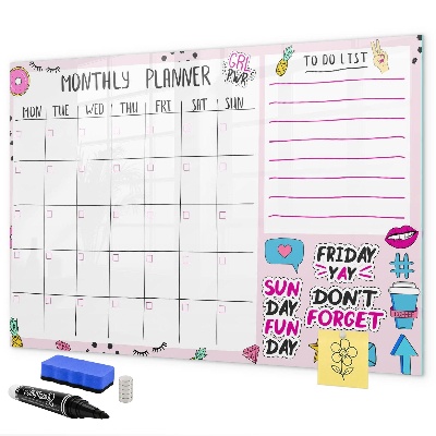 Tablă cu marker Planificator lunar cu spațiu pentru fotografii