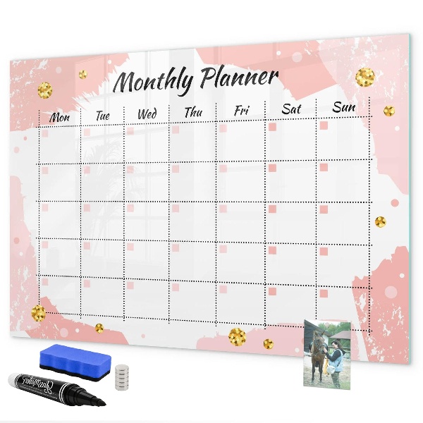 Tablă cu marker Planificator lunar cu spațiu pentru fotografii