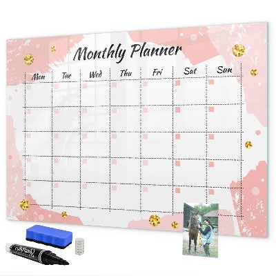 Tablă cu marker Planificator lunar cu spațiu pentru fotografii