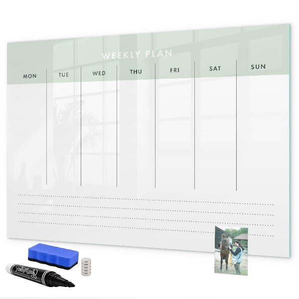 Tablă cu marker Plan săptămânal cu spațiu pentru fotografii