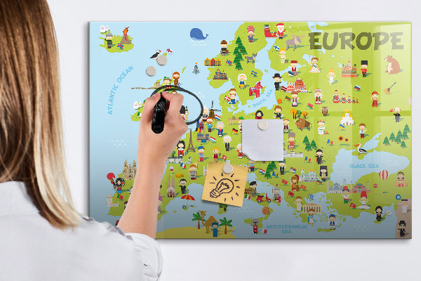 Tablă magnetică de scris Hartă interactivă a Europei pentru a marca călătoriile tale