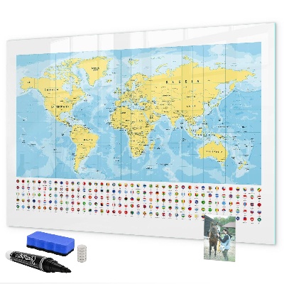 Tablă cu marker O hartă a lumii pentru personalizare și amintiri