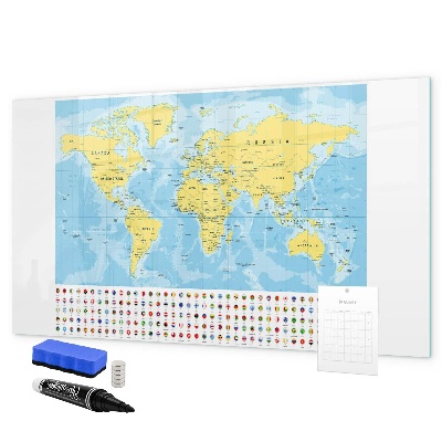 Tablă cu marker O hartă a lumii pentru personalizare și amintiri
