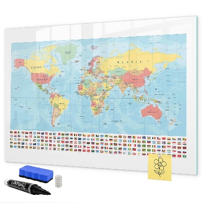 Tablă cu marker Hartă a lumii cu locuri de marcat