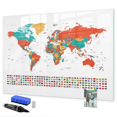 Tablă magnetică de scris Hartă interactivă a lumii cu fotografii