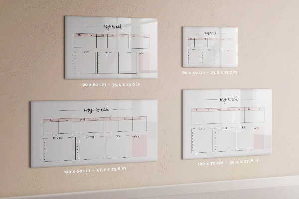 Tablă cu marker Planificator săptămânal cu spațiu pentru fotografii