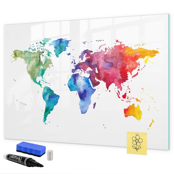 Tablă cu marker O hartă colorată pentru amintiri și notițe