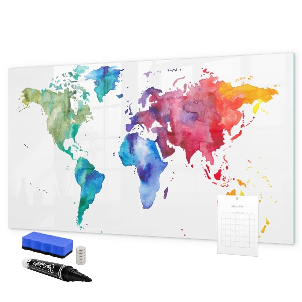 Tablă cu marker O hartă colorată pentru amintiri și notițe