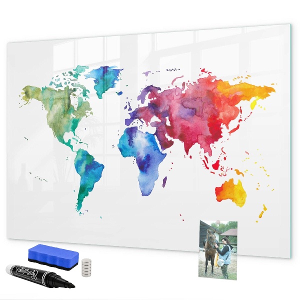 Tablă cu marker O hartă colorată pentru amintiri și notițe