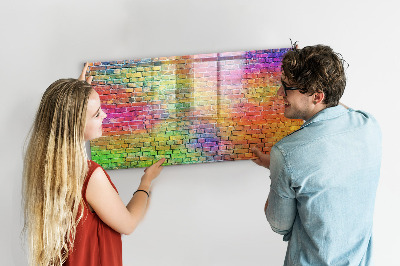 Tablă magnetică de scris Un perete colorat cu spațiu pentru fotografii